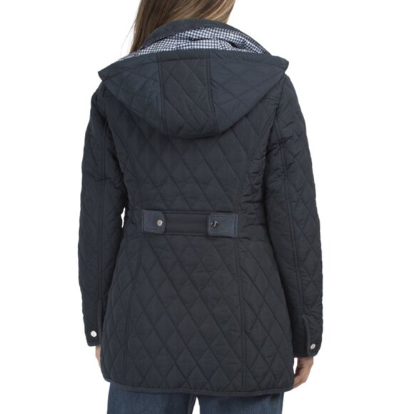JONES NEW YORK Deep Navy Quilted Barn Coat - Picture 2 of 2